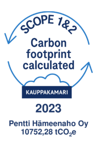 Pentti Hämeenaho CO2 carbon footprint calculated